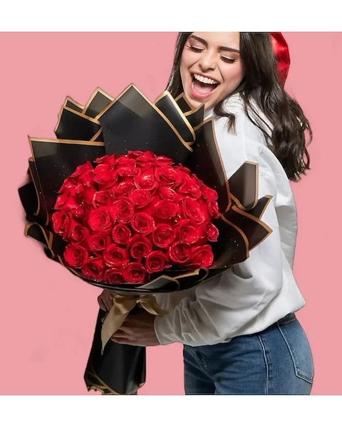 Red Roses Sending Flowers To A Girl Luxury 50 Red Roses Bouquet