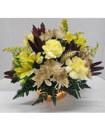 Golden Pumpkin Flower Arrangement