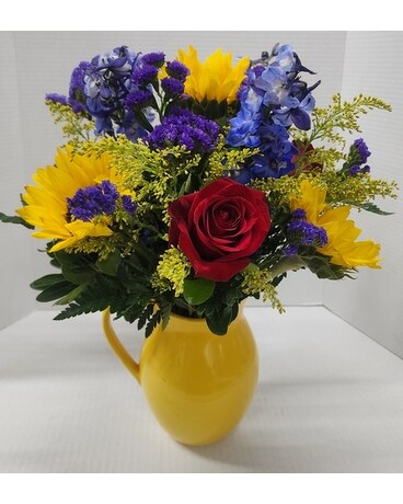 Sunflower Garden Pitcher Flower Arrangement