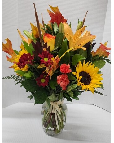 Crisp Autumn Day Flower Arrangement