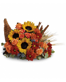 Classic Cornucopia Flower Arrangement