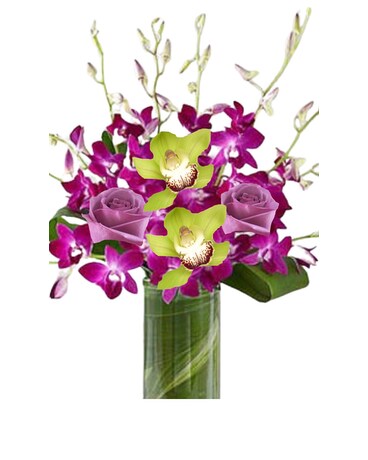 Brilliant Purple Orchid Flower Arrangement