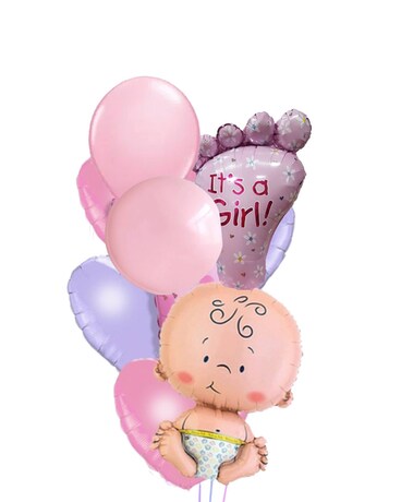 Baby girl balloon Arrangement Balloon Bouquet