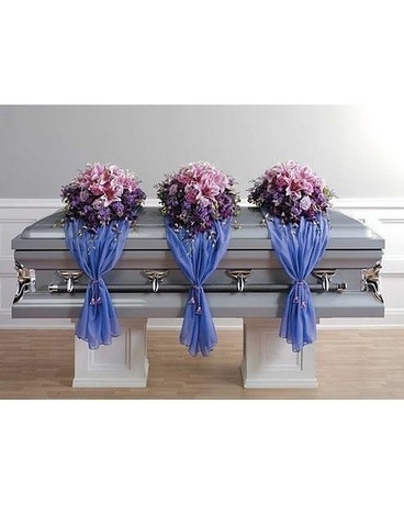 Lavender Casket Spray Flower Arrangement