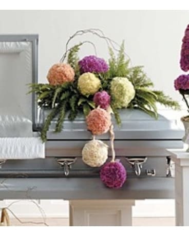 Carnation Spheres Half Couch casket spray Flower Arrangement