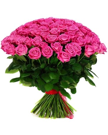 100 Pink Roses Flower Arrangement