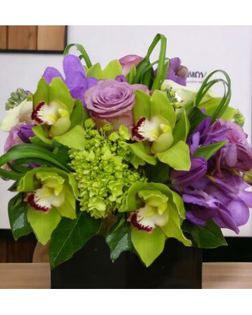 Purple Cluster Flower Arrangement