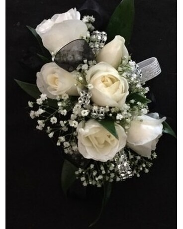 Black and White Corsage Flower Arrangement
