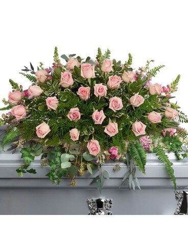 End of the rainbow Casket spray Flower Arrangement