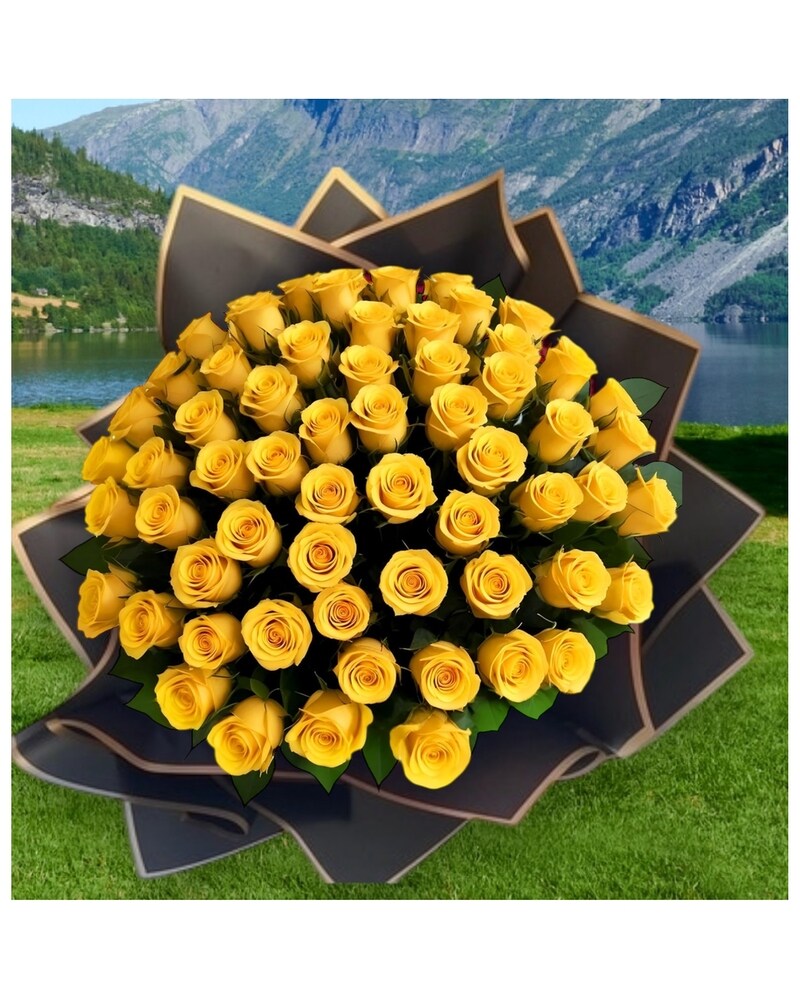48 Red Roses wrapped with Happy Birthday banner in Modesto CA - Flowers ...