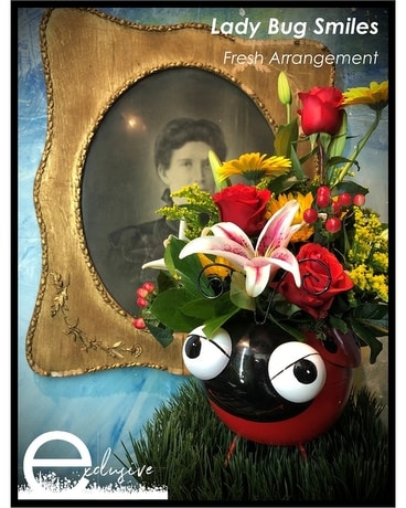 Lady Bug Smiles Flower Arrangement