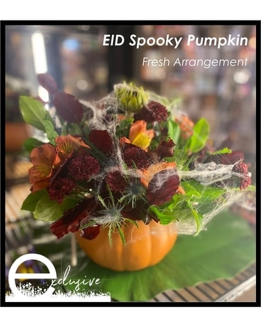 EID Spooky Pumpkin Flower Arrangement