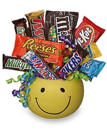 Candy Smiley Mug Gift Basket