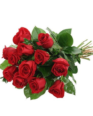 Hand-tied Dozen Red Roses Flowers