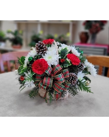 Christmas Basket Flower Arrangement