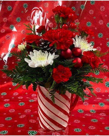 Candy Cane Delight Flower Arrangement