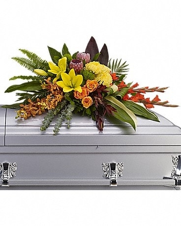 Island Memories Casket Spray Funeral Casket Spray Flowers