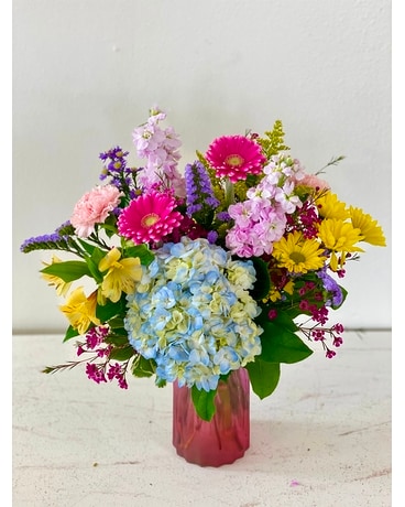 Watercolor Garden Flower Arrangement