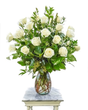 2 Dozen White Roses Flower Arrangement