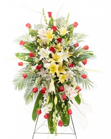 Ruby Standing Spray Funeral Arrangement