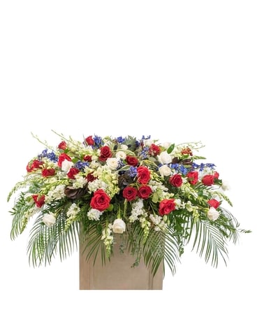 Patriotic Casket Spray Flower Arrangement