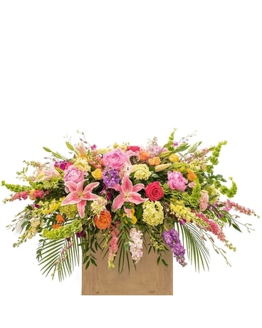 Jewel Tone Casket Spray Flower Arrangement