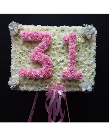 Numbered Standing Spray Sympathy Arrangement