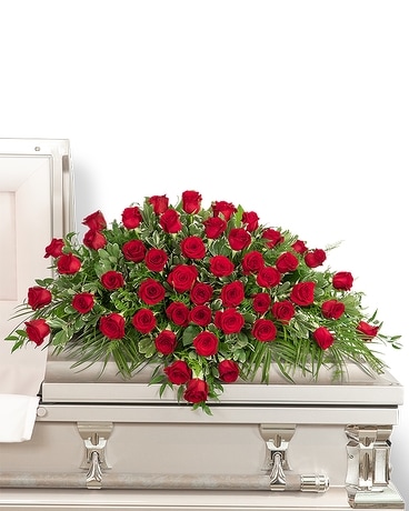Red Roses Casket Spray Funeral Casket Spray Flowers
