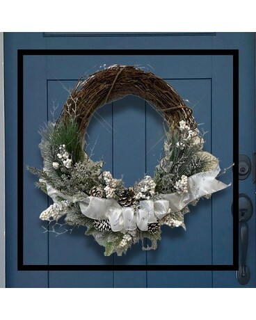 Wreath Artificial- White Accents Gifts