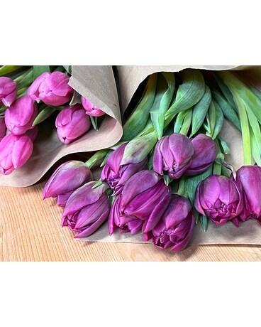 Passionate Purple Tulips Flower Arrangement