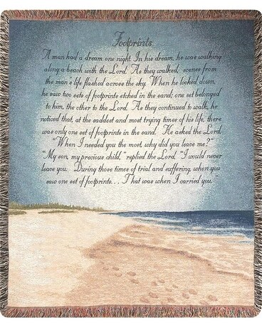 Footprints in the Sand Throw Gifts