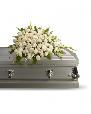 Silken Serenity Casket Spray Flower Arrangement