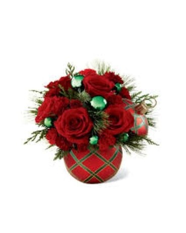 Christmas Ornament Candy Dish Flower Arrangement