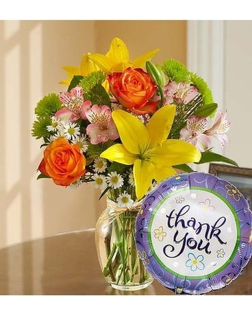 Thank You Bouquet with Mylar Flower Arrangement