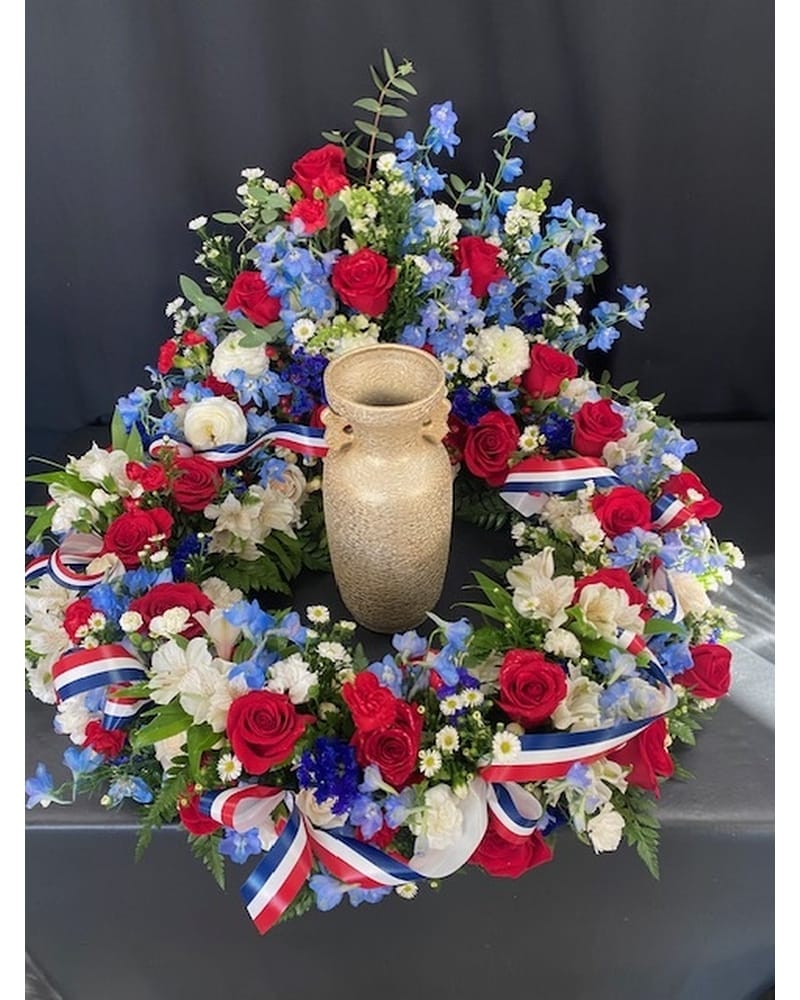 Red White Blue Urn Tribute in Port Chester NY - Port Chester
