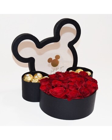 XOXO Mickey Box Flower Arrangement