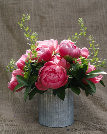 Peonies and Mint Flower Arrangement