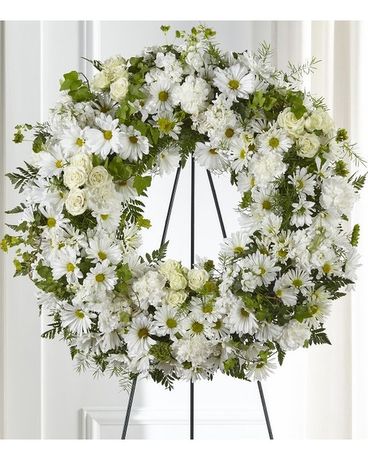 Faithful Wishes Wreath Funeral Arrangement