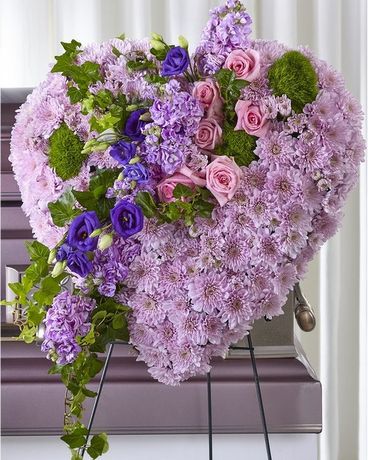 Treasured Love Standing Heart Funeral Arrangement