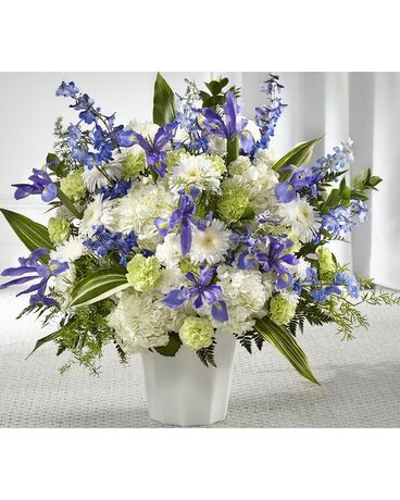 Soft Serenity Floor Basket Funeral Arrangement