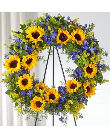 Bright Rays Wreath Funeral Arrangement