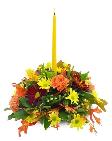 Warm Autumn Centerpiece Flower Arrangement