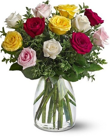 Mixed Color Roses in Milford CT - Town and Country Florist
