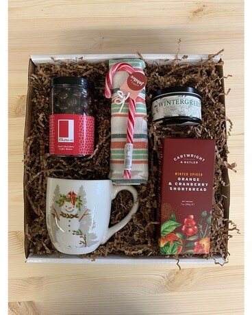 Winter Wonderland Gift Box Flower Arrangement