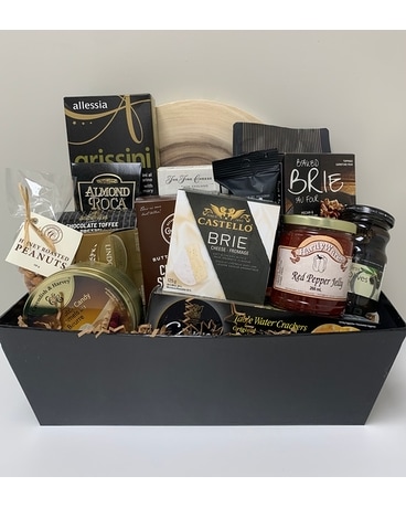 Around the Board Gift Basket Flower Arrangement