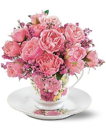 Tender Thoughts Teacup Flower Arrangement