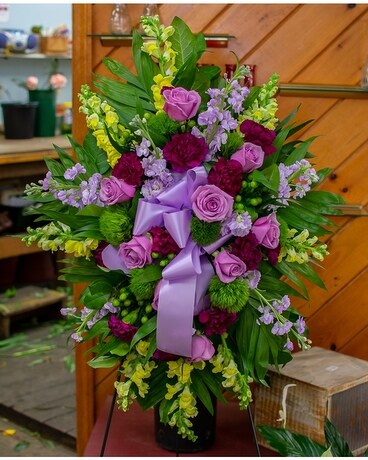 Springtime Sympathy Spray Flower Arrangement