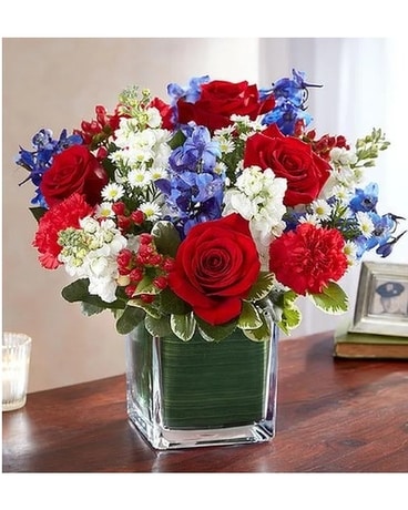 Red, White & Blue Flower Arrangement