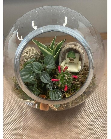 Glass Garden Flower Arrangement