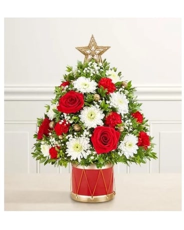 Holiday Flower Tree Musical Merriment Flower Arrangement